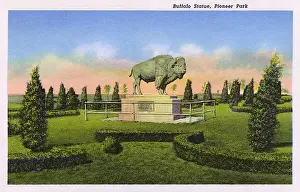 Nebraska Prints: Buffalo Statue, Pioneer Park, Lincoln, Nebraska, USA
