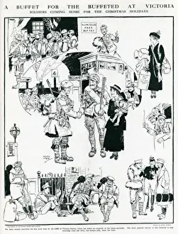Buffet Prints: Buffet for soldiers at Victoria Station, WW1