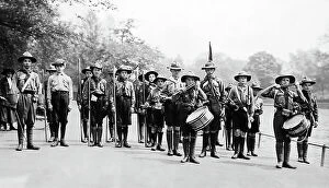 Images Dated 7th April 2020: Bugle band, Boy Scouts, early 1900s