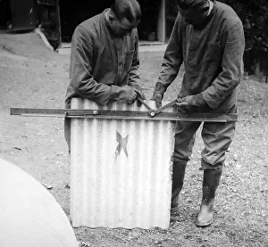 Building an Anderson shelter, ARP training exercise