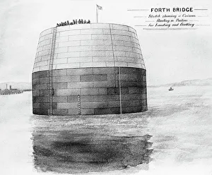 Forth Prints: Building of the Forth Railway Bridge Victorian period