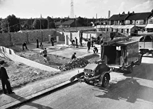 Building a new NFS fire station, Rudolph Road, Bushey, WW2