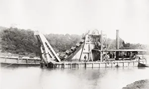 Attempt Prints: Building Panama canal, Canal dredger