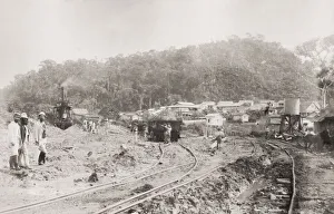 Attempt Prints: Building Panama canal, Canal workings, railway