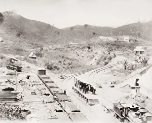 Attempt Prints: Building Panama canal, railway line