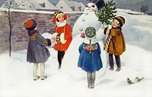 Snowman Prints: Building a snowman