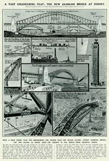 Arched Gallery: Building of Sydney Harbour Bridge by G. H. Davis
