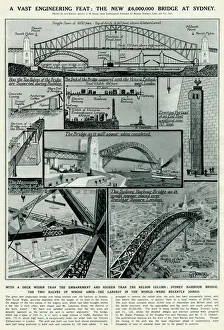 Engineering Collection: Building of Sydney Harbour Bridge by G. H. Davis