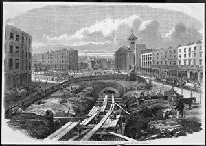 Under Ground Prints: Building underground railway near Kings Cross, London