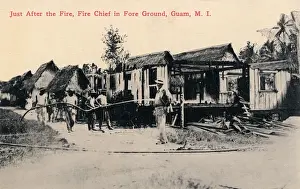 Hosepipe Prints: Buildings after a fire on Guam, Western Pacific