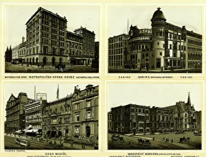 Mansions Prints: Four buildings in New York City, USA
