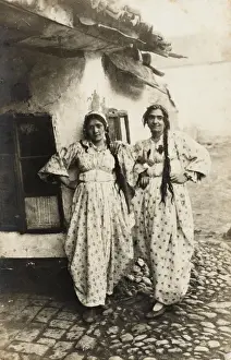 Bulgarian Prints: Bulgarian Women in patterned floral dresses