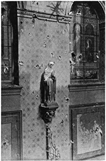 Images Dated 25th January 2016: Bullet-holes in the walls and windows of an Ypres convent