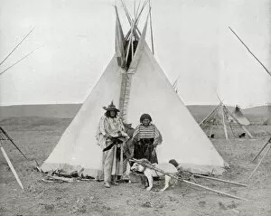 Wigwam Gallery: Bulls Head Indian, Squaw and Dog, Canada