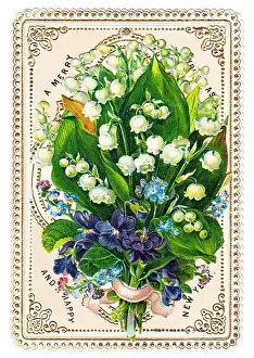 Nots Prints: Bunch of flowers on a Christmas and New Year card