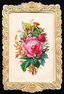 Bunch of flowers on a greetings card