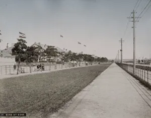 Highway Prints: The Bund at Kobe, showing the flags of foreign consulates