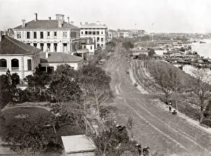 The Bund, Shanghai, China circa 1890. Date: circa 1890