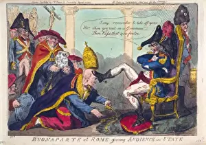 Buonaparte at Rome giving audience in state