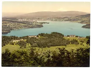 Burgenstock Prints: Burgenstock, view of Lucerne, Lake Lucerne, Switzerland