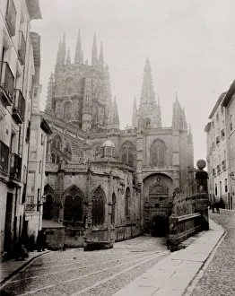 Burgos Spain, street view and the cathedral