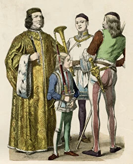 Houppelande Collection: Burgundian Dress C.1450