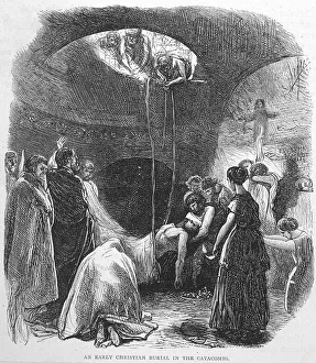 Catacombs Prints: BURIAL IN CATACOMBS