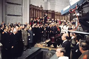 Burial of Francisco Franco in the Basilica of the Valle de l