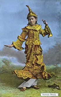 Burmese Dancer in traditional costume