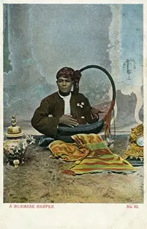 Harp Prints: Burmese Harpist - Myanmar