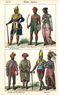 Highlanders Prints: Burmese minister, highlanders, and couple from Pegu (Bago)