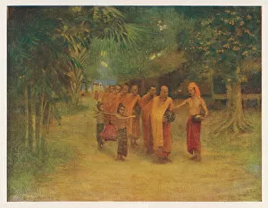 Burmese Collection: Burmese Monks Begging