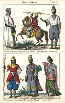 Cavalryman Prints: Burmese nobleman, cavalryman, infantry, minister and wife