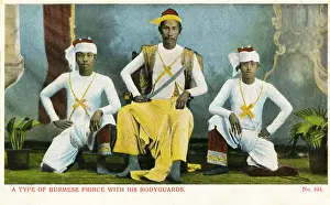 Bodyguard Prints: Burmese prince and two bodyguards, Burma