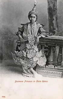 Wealth Prints: Burmese Princess in Traditional costume (State Robes)
