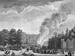 Revolutionaries Prints: Burning an effigy of the Pope, French Revolution