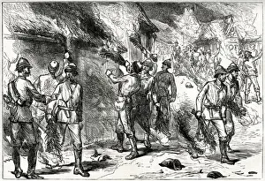 Burning Prints: Burning of Kumasi, February 1874, Third Anglo-Ashanti War or First Ashanti Expedition