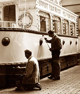 Burnley Coach Painting a tram early 1900s