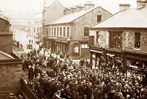 Burnley laying the first tram tracks in 1901