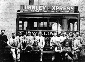 Depot Collection: Burnley steam tram depot staff, Victorian period