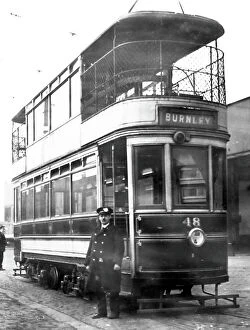 Tramways Collection: Burnley tram driver Charlie Nelson, possibly 1920s