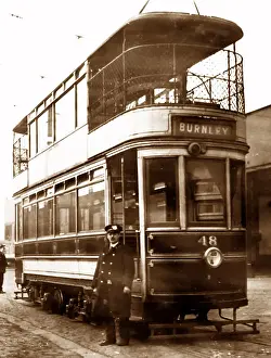 Burnley tram driver Charlie Nelson, possibly 1920s