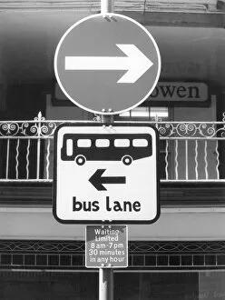 Images Dated 9th August 2011: Bus Lane Sign