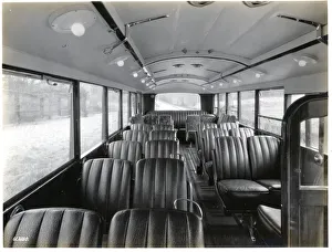 Thornycroft Prints: Bus with sunroof closed, interior