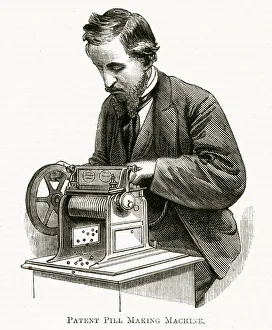 Images Dated 18th July 2018: Bushbys patent pill making machine 1869