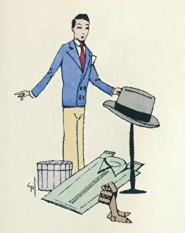 Business card design, man with clothes