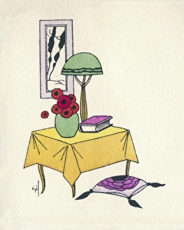 Business card design, table arrangement