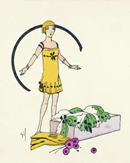 Overflow Prints: Business card design, woman with clothes