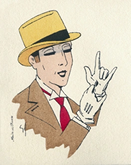 Transvestism Collection: Business card design, woman in male costume