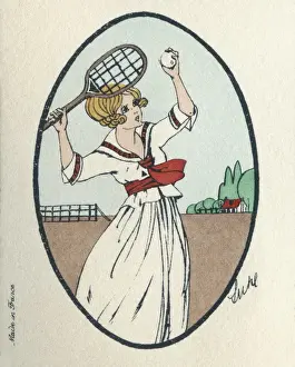 Serve Prints: Business card design, woman playing tennis